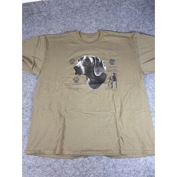 VINTAGE 90s Weimaraner Shirt Mens XL Brown Graphic German Hunting Dog Breed Tee - Picture 1 of 4